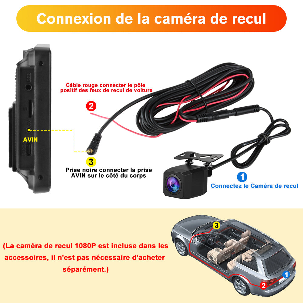 AWESAFE Autoradio avec CarPlay Sans Fil & Android Auto - Écran Tactile 10,26 Pouces - Dash Caméra 4K + 1080P Arrière - Bluetooth/GPS/Mirror Link/Assistant Vocal/AUX/FM AWESAFE