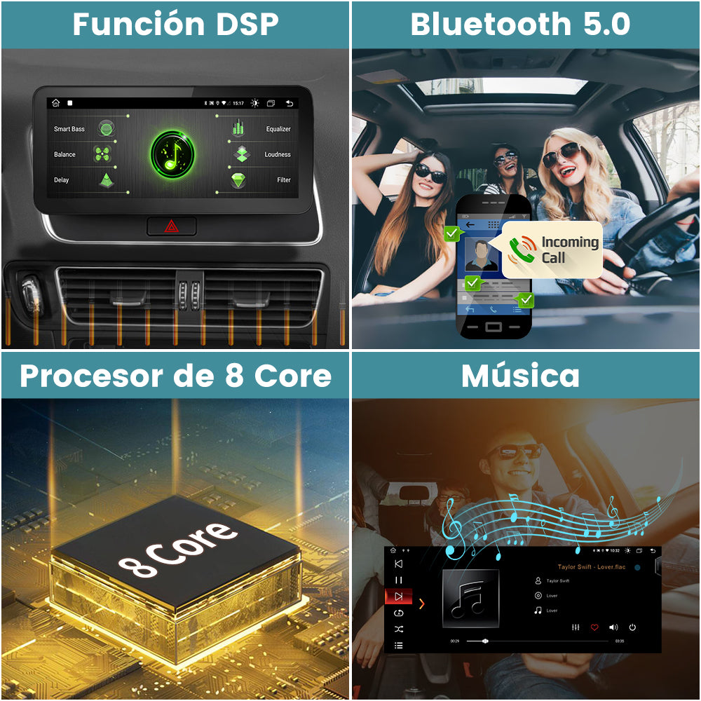 AWESAFE Android Car Stereo Para Audi 05 2013-2016 Sistema Actualización de Radio de Pantalla Táctil con Carplay Inalámbrico Android Auto, Soporte Bluetooth WiFi Navegación GPS AWESAFE