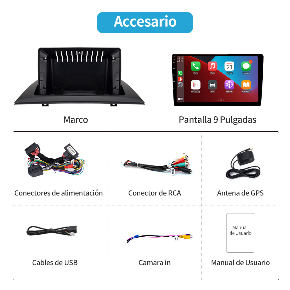 AWESAFE Android Car Stereo Para BMW X3 E83 (2004-2012) Sistema Actualización de Radio de Pantalla Táctil con Carplay Inalámbrico Android Auto, Soporte Bluetooth WiFi Navegación GPS AWESAFE