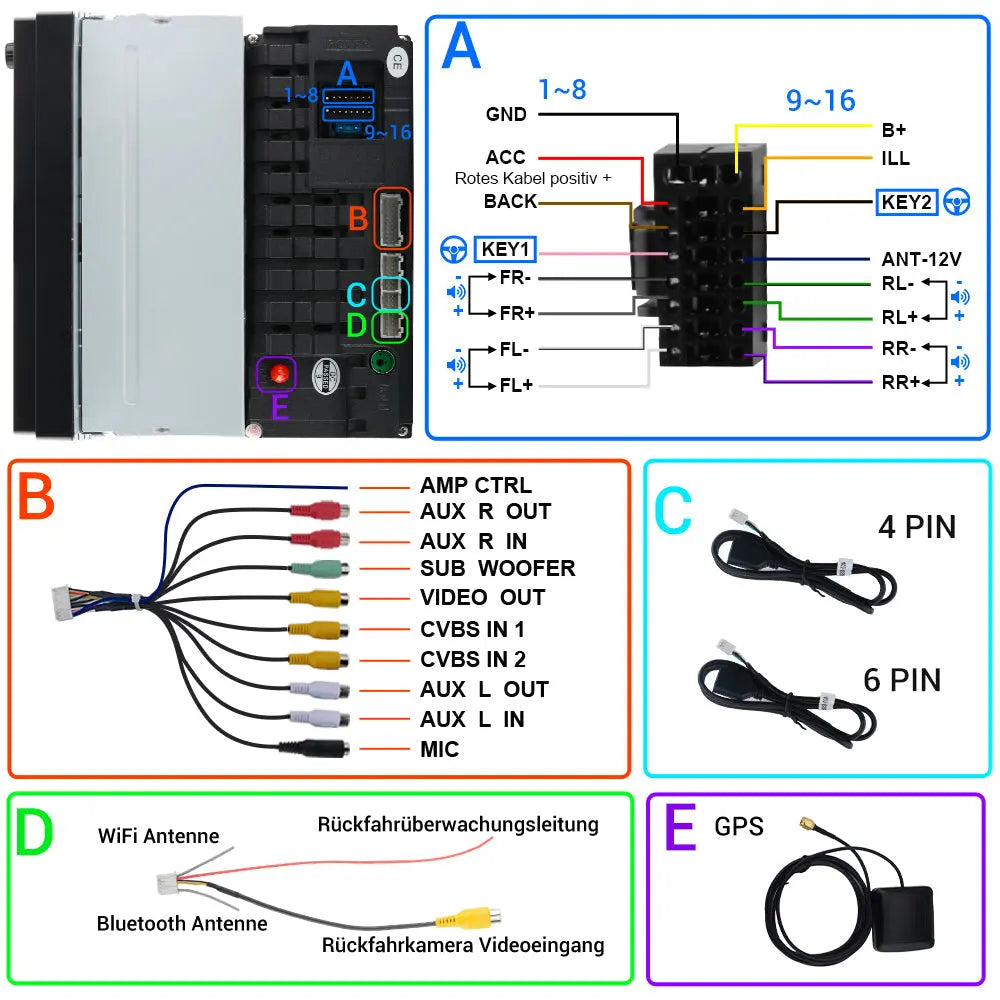 AWESAFE 1/2 DIN Universal Car Radio With 7 Inch Touch ScreenBuilt in Wireless Carplay Android Auto GPS Navigation & WiFi Bluetooth DSP AWESAFE