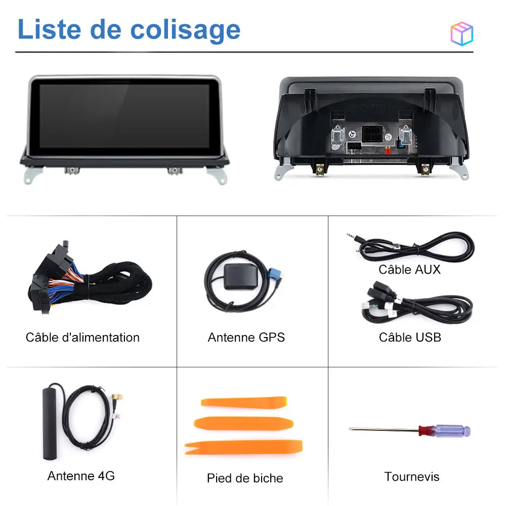 AWESAFE 10.25" Android 13 Autoradio 4G+64G 4G 8-Cœur pour BMW X5 E70 & X6 E71 CIC (2007-2013) - Bluetooth, Android Auto et Carplay sans fil AWESAFE