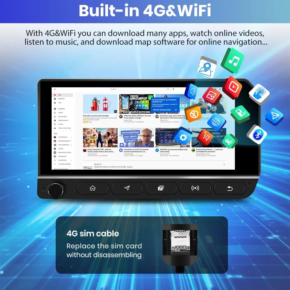 AWESAFE 10.3 inch Car Radio for Jeep Wrangler JK 2007-2018/Commander Grand Caravan/Dodge Ram,Wireless Carplay &Android Auto Mirroring Airplay SWC/AM+FM+RDS AWESAFE