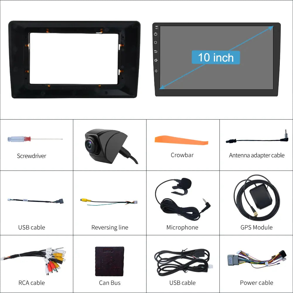 AWESAFE 10" Car Stereo with Wireless CarPlay & Android Auto, Bluetooth, FM Radio, DSP, Voice Control, GPS, Steering Wheel & Backup Camera for Jeep Wrangler 2007-2016 AWESAFE SHOP