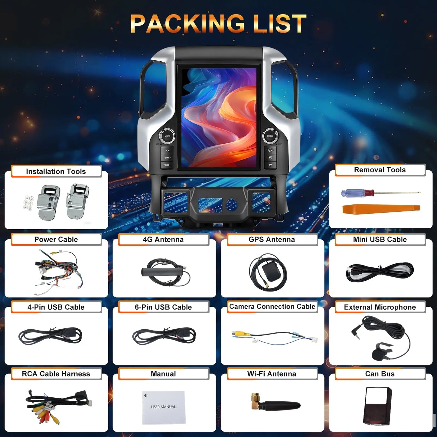 AWESAFE 12.1 Inch Car Radio for Chevy Silverado GMC Sierra 2019-2023 (Original 7 inch), Qualcomm 8-core Android 13 with Dual Bluetooth CarPlay Android Auto GPS Navigation FM AM DSP Gyroscope Function AWESAFE