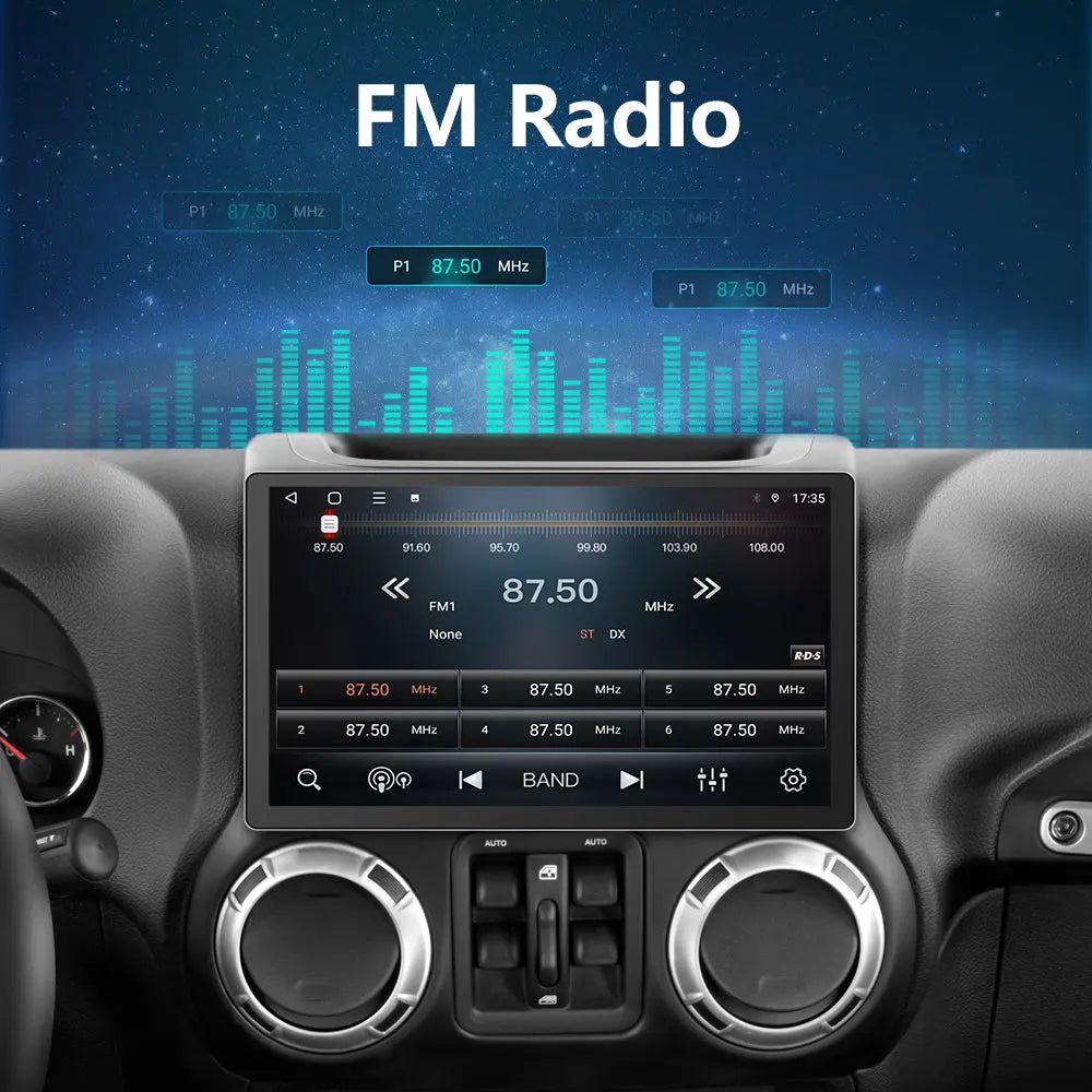 AWESAFE 13.1 inch Touch Screen Car Radio Stereo for Jeep Wrangler JK Compass Dodge Ram with Wireless Carplay Andriod Auto AWESAFE