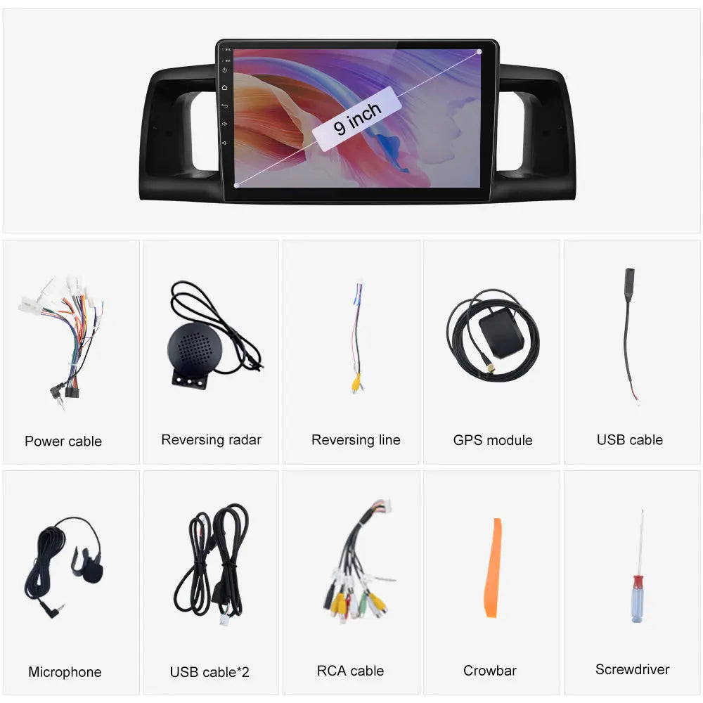 AWESAFE 2+64G Car Stereo for Toyota Corolla EX120 EX130 2000-2008, Android 13 Car Radio Wireless Carplay/Android Auto,7“ Touch Screen GPS WiFi Bluetooth FM/RDS Mirror Link SWC Backup Camera AWESAFE