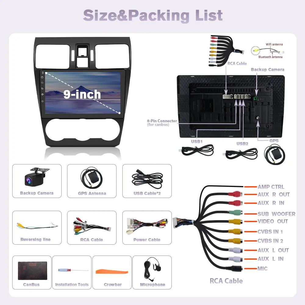 AWESAFE 4G+64G Android 13 Car Radio Stereo Subaru Forester WRX Impreza 2013 2014 2015 Suitable for Harman Kardon Systems 9" Touchscreen Head Unit with Carplay/Android Auto Bluetooth AWESAFE