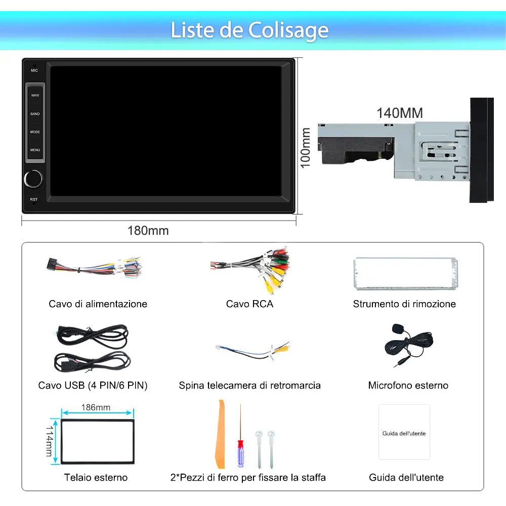 AWESAFE 7 Pollici Autoradio Android 13 universale 1 DlN Radio,supporto Bluetooth WiFi Navigazione GPS FM RDS AWESAFE SHOP