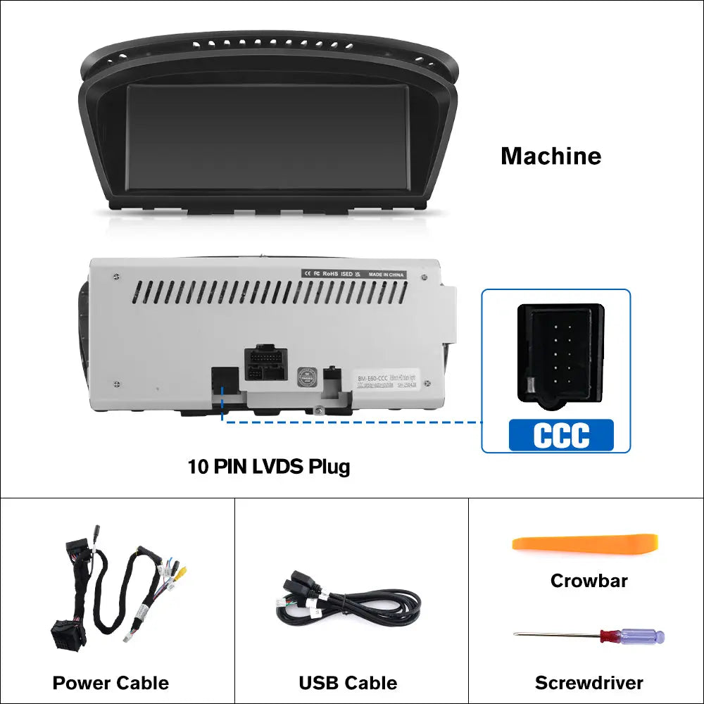 AWESAFE 8.8 Inch Car Radio Stereo For BMW 3/5 Series E60 E61 E63 E64 E90 E91 E92 (2005-2008) CCC Systerm with Wireless CarPlay & Android Auto/Bluetooth/GPS AWESAFE