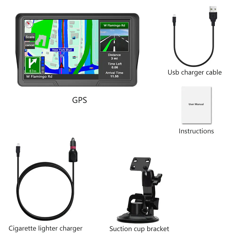 AWESAFE 9 Inch 23cm GPS Navigator for Trucks Vans Small Medium Campers RVs Compatible 12 24V 2025 Map Free Update AWESAFE