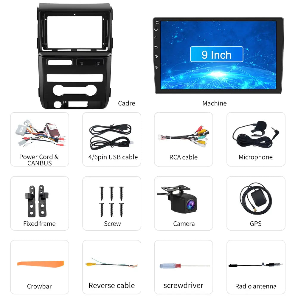 AWESAFE 9 inch Car Radio for Ford F150 2009-2012(Only Fit Manual AC)with Wireless CarPlay Android Auto Bluetooth/GPS/WiFi/Back-up Camera/SWC/FM/Type-C/USB/DSP AWESAFE