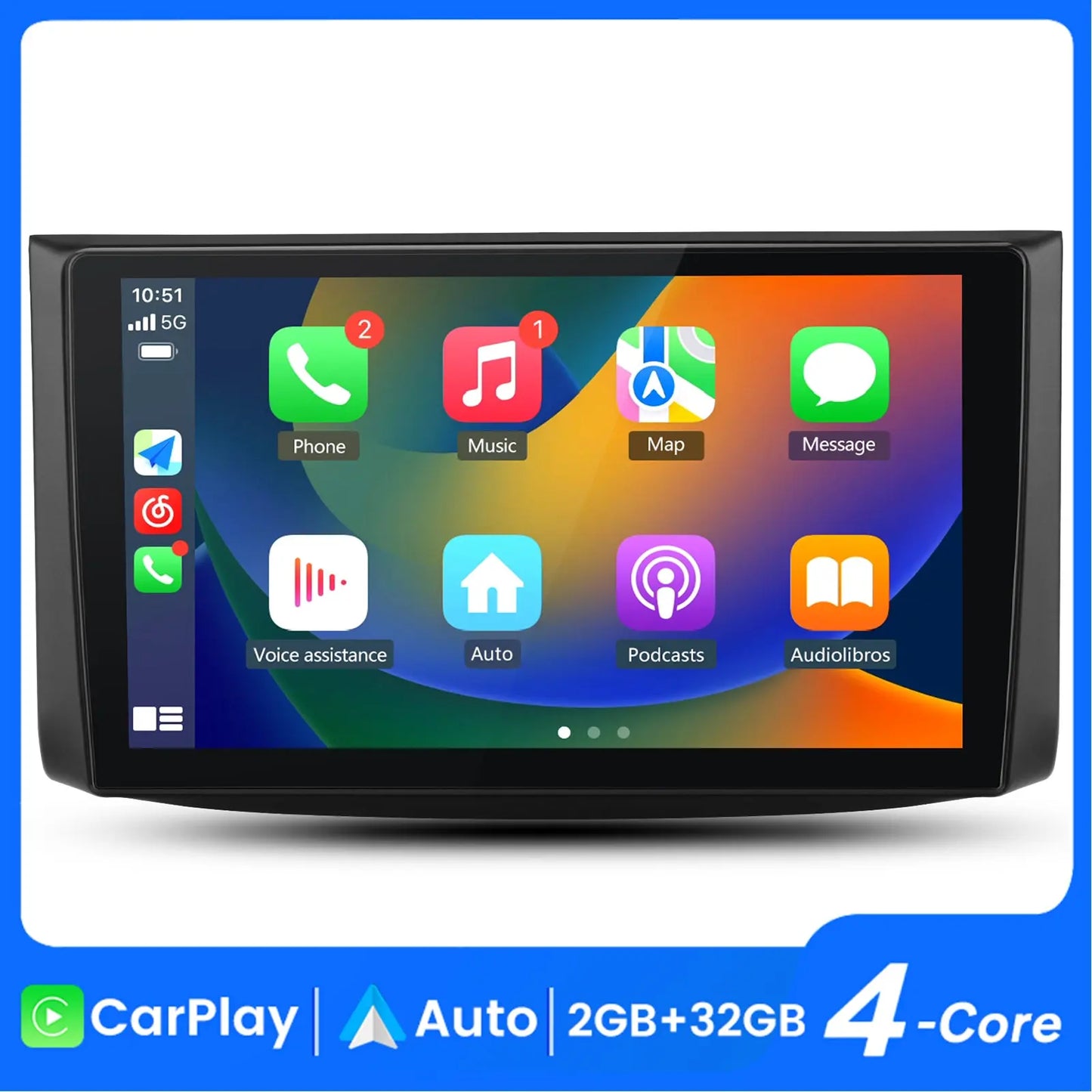 AWESAFE Andriod Car Radio Stereo for Chevrolet Aveo 2006-2012 GPS Screen Upgrade Built in Carplay/Android Auto SWC BT AM/FM 2G RAM 32G ROM Head Unit AWESAFE