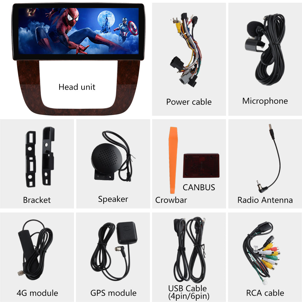 AWESAFE Android 11 Car Radio Stereo for GMC Sierra Yukon Chevrolet Silverado Tahoe Suburban 10.3 inch Screen Upgrade Built in Carplay/Android Auto GPS SWC BT AM/FM 4G RAM 64G ROM Head Unit AWESAFE