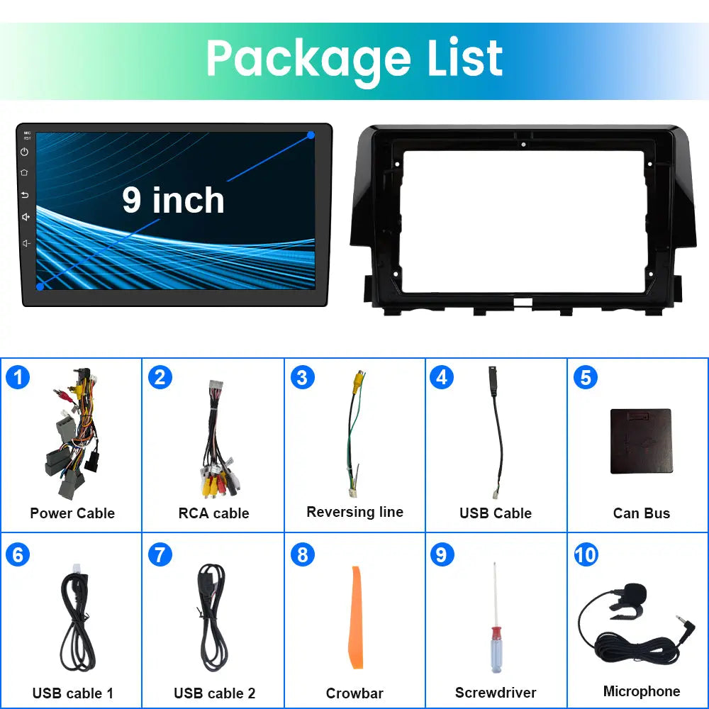 AWESAFE Android 12 Car Radio Stereo for Honda Civic 2016-2020 with Built-in Wireless Apple CarPlay & Android Auto AWESAFE