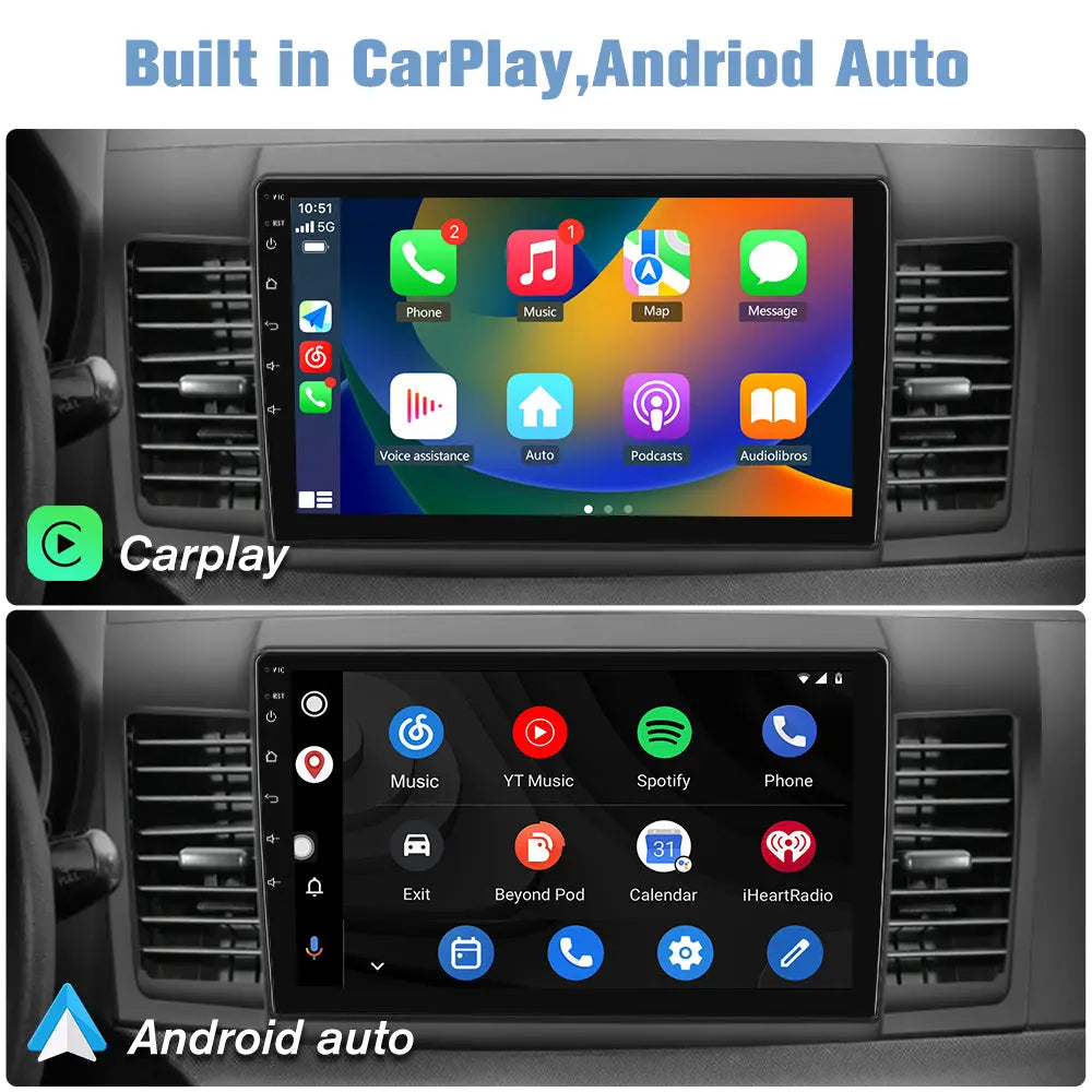 AWESAFE Android 12 Car Radio Stereo for Mitsubishi Lancer 2008-2017 with Backup Camera Apple CarPlay Android Auto AWESAFE