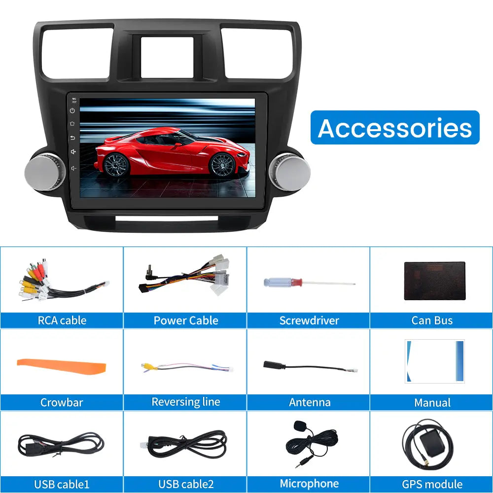 AWESAFE Android 12 Car Radio Stereo for Toyota Highlander 2009-2013 with Built-in Wireless Apple CarPlay & Android Auto AWESAFE