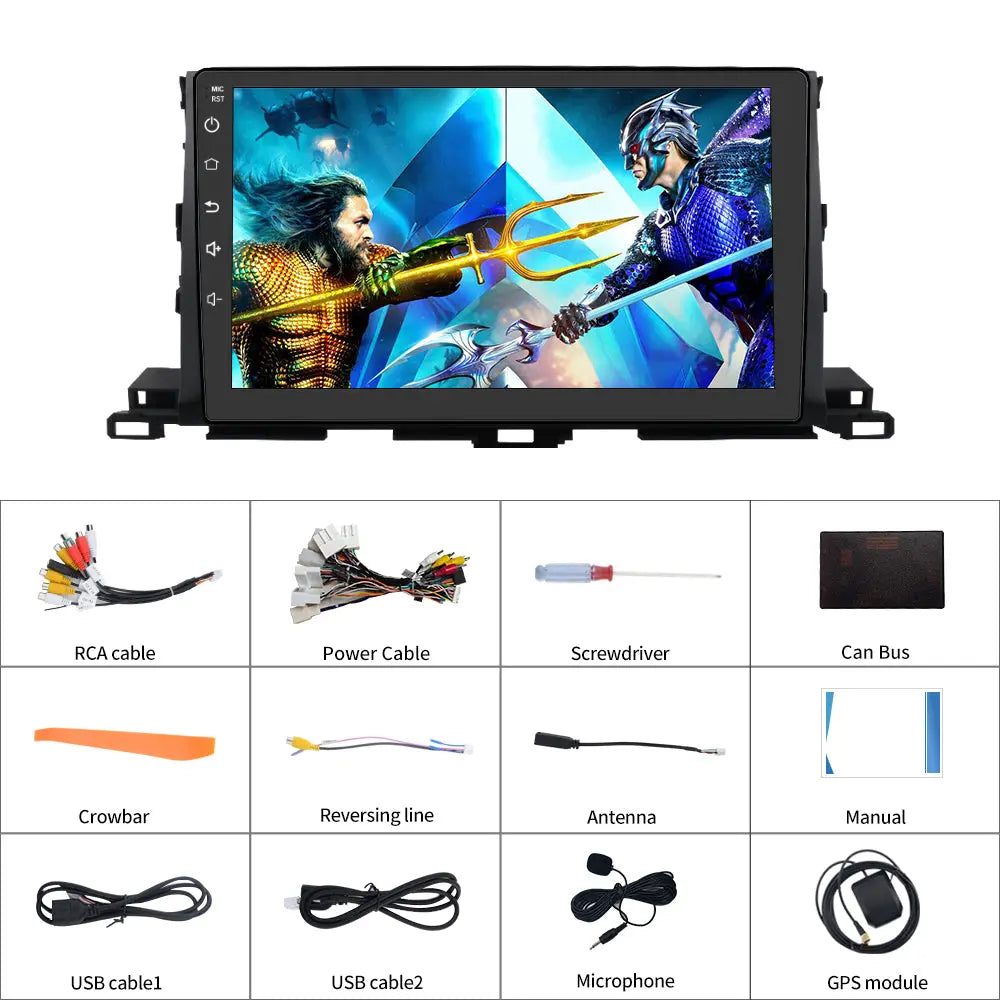 AWESAFE Android 12 Car Radio Stereo for Toyota Highlander 2014-2019 with Built-in Wireless Apple CarPlay & Android Auto AWESAFE