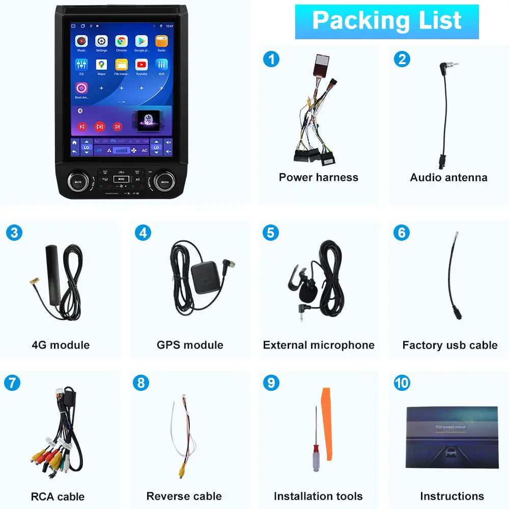 AWESAFE Android 12 Car Stereo for Ford F150 2015-2021 12" T Style Screen Radio GPS Navigation Wireless Carplay Radio Upgrade Android Auto Steering Wheel Controls WiFi Bluetooth (4G+64GB) AWESAFE