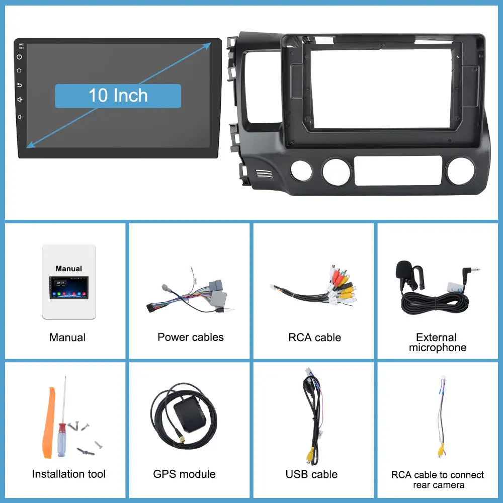 AWESAFE Android 13 2G+64G Car Radio Stereo for Honda Civic 2006-2011 with Backup Camera Built-in Wireless Apple CarPlay & Android Auto AWESAFE SHOP