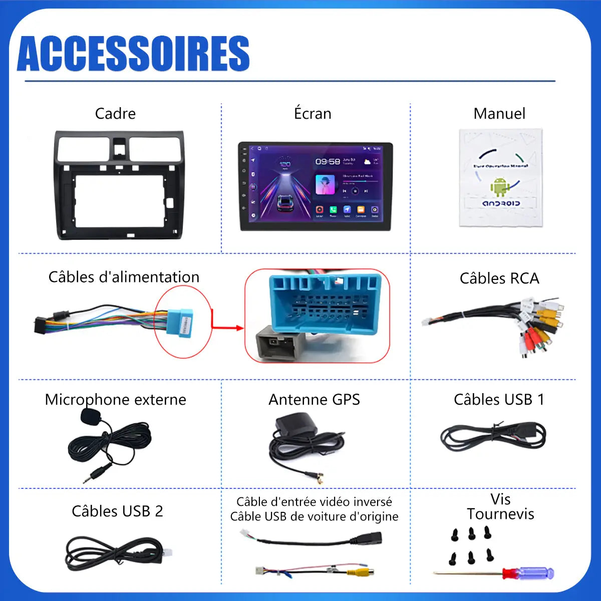 AWESAFE Android 13 Autoradio 9 pouces 2Go +64 Go avec WiFi /Bluetooth/DSP/Android Auto & CarPlay sans fil - pour Suzuki Swift (2005-2010) AWESAFE