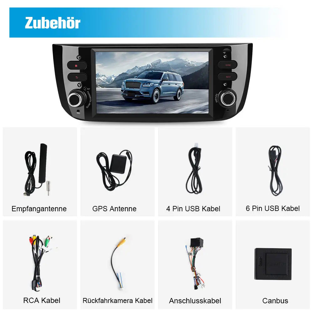 AWESAFE Android 13 Autoradio Stereo mit 6,2-Zoll-Touchscreen & 2GB+32GB WIFI/GPS/Bluetooth 5.0 mit CarPlay/Android Auto Für Fiat Linea/Punto 2012-2015 AWESAFE