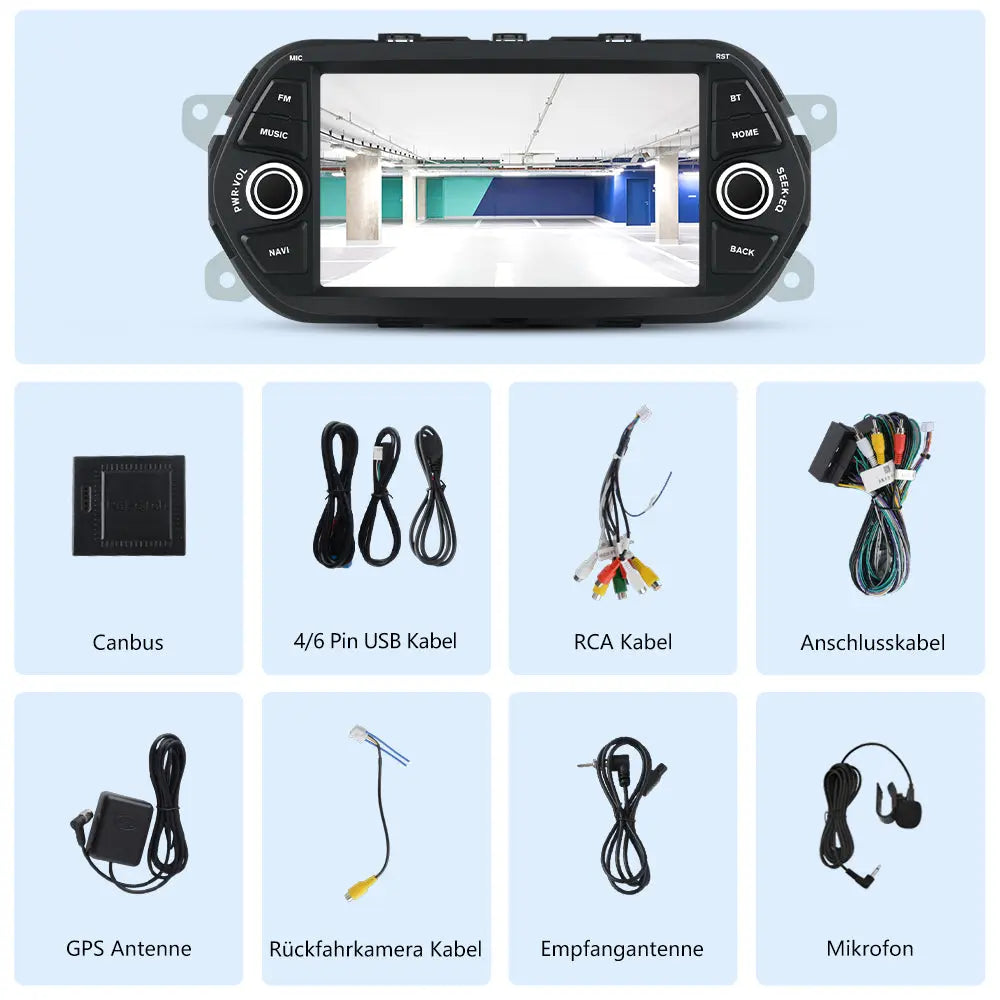AWESAFE Android 13 Autoradio mit 7-Zoll-Touchscreen, 2GB RAM + 32GB Speicher für Fiat Tipo/Aegea/Egea (2015-2017) – Bluetooth, WLAN, FM, CarPlay & Android Auto AWESAFE