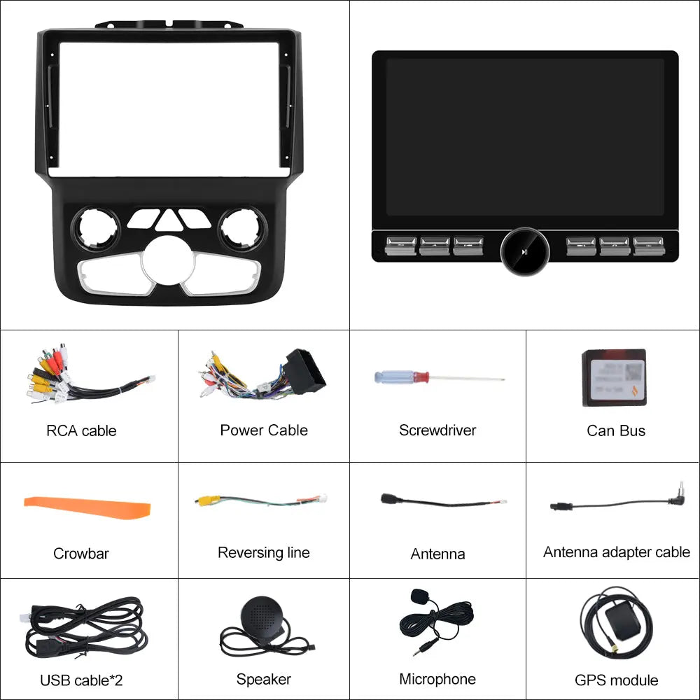 AWESAFE Android 13 Car Radio Stereo for Dodge RAM 2013-2019 (Auto AC) | 10.6'' HD Touchscreen | Qualcomm Chip | 4GB+64GB | Wireless CarPlay & Android Auto | AWESAFE