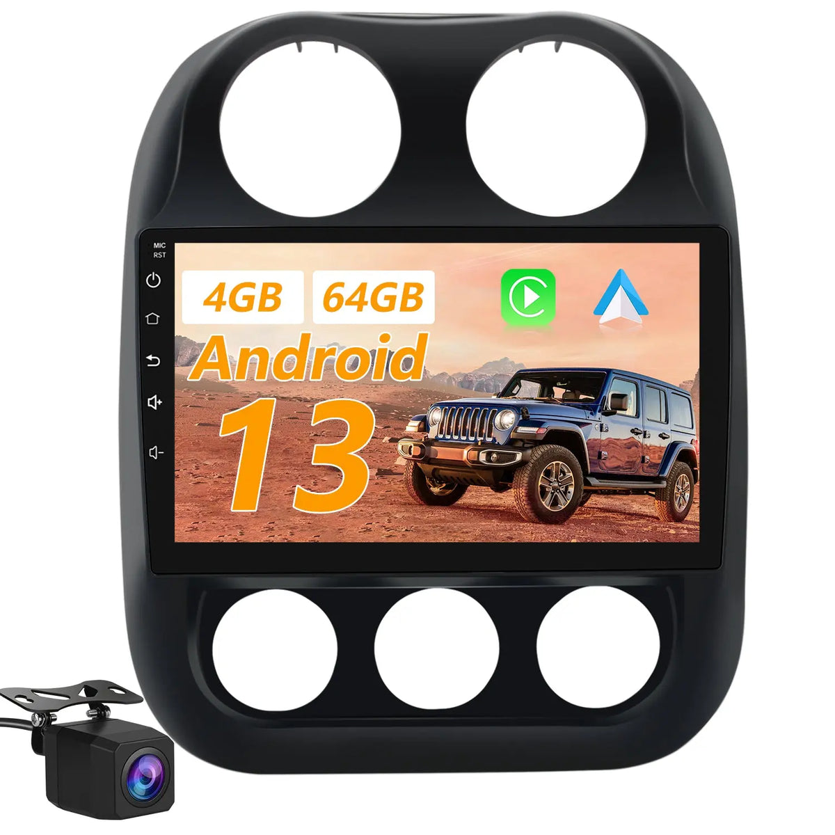 AWESAFE Android 15 Car Radio Stereo for Jeep Compass Patriot 2010-2016 with 10 Inch Touchscreen, Rearview Camera, Bluetooth/WiFi/GPS/FM, Wireless CarPlay & Android Auto AWESAFE SHOP