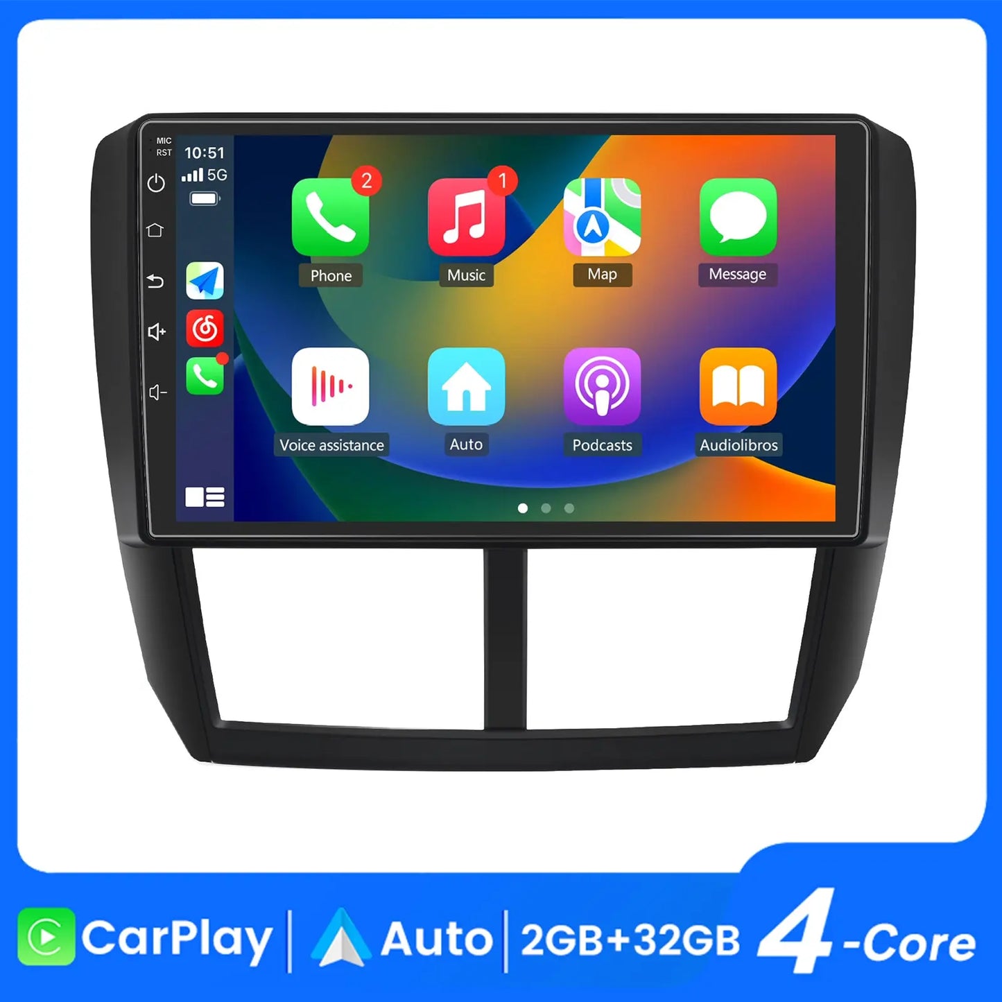 AWESAFE Android 13 Car Radio Stereo for Subaru Forester 2008-2012/ Subaru Impreza 2008-2011/ Subaru Impreza WRX 2008-2014/ Subaru Impreza WRX STI 2008-2014 with Built-in Wireless Apple CarPlay & Android Auto AWESAFE