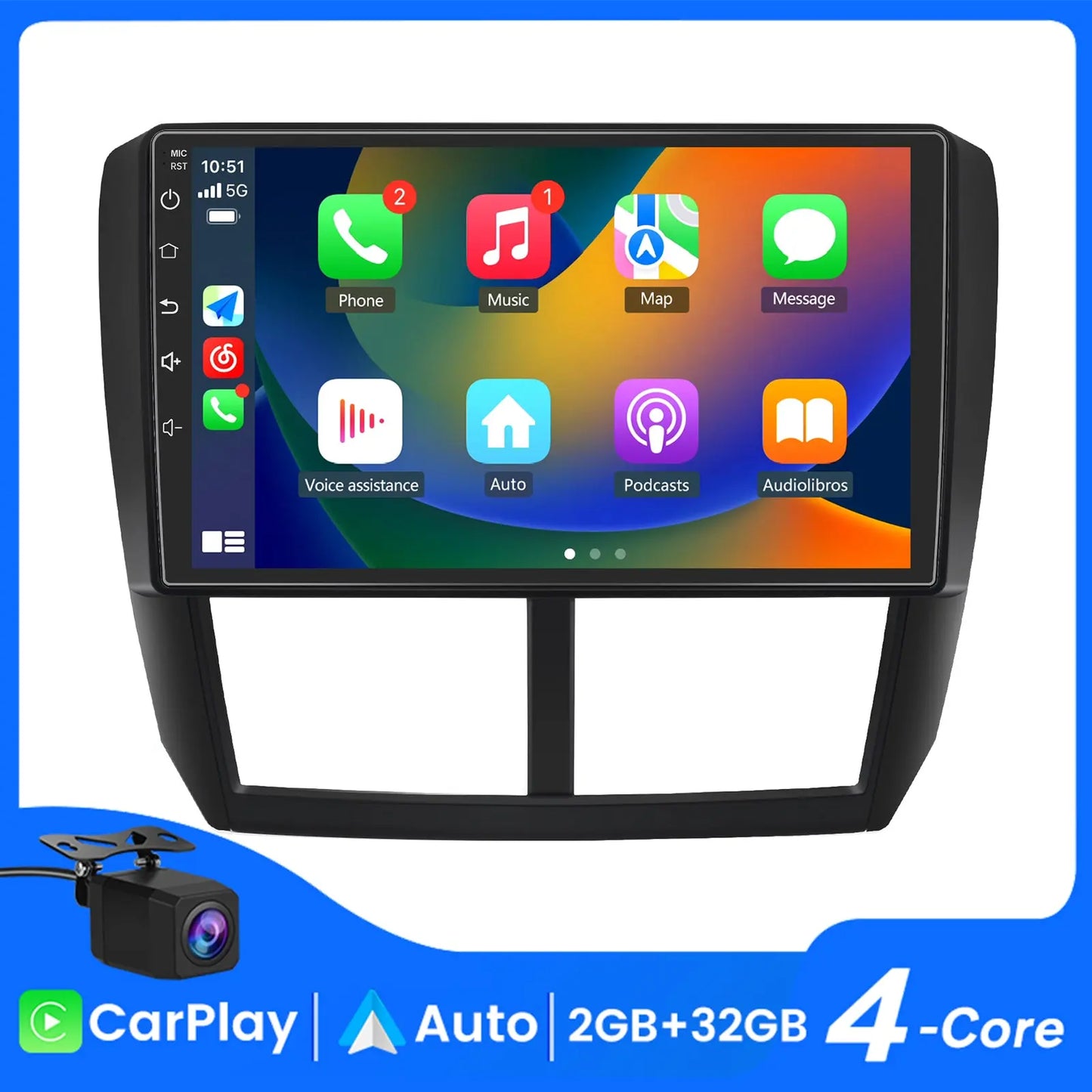 AWESAFE Android 13 Car Radio Stereo for Subaru Forester 2008-2012/ Subaru Impreza 2008-2011/ Subaru Impreza WRX 2008-2014/ Subaru Impreza WRX STI 2008-2014 with Built-in Wireless Apple CarPlay & Android Auto AWESAFE