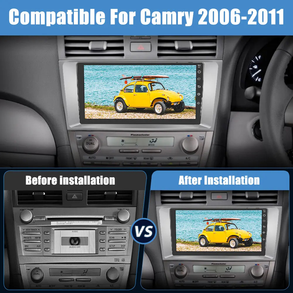 AWESAFE Android 13 Car Radio Stereo for Toyota Camry 2007-2011 with Built-in Wireless Apple CarPlay & Android Auto AWESAFE