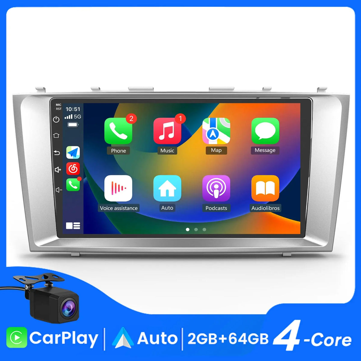 AWESAFE Android 15 Car Radio Stereo for Toyota Camry 2007-2011 with Built-in Wireless Apple CarPlay & Android Auto AWESAFE