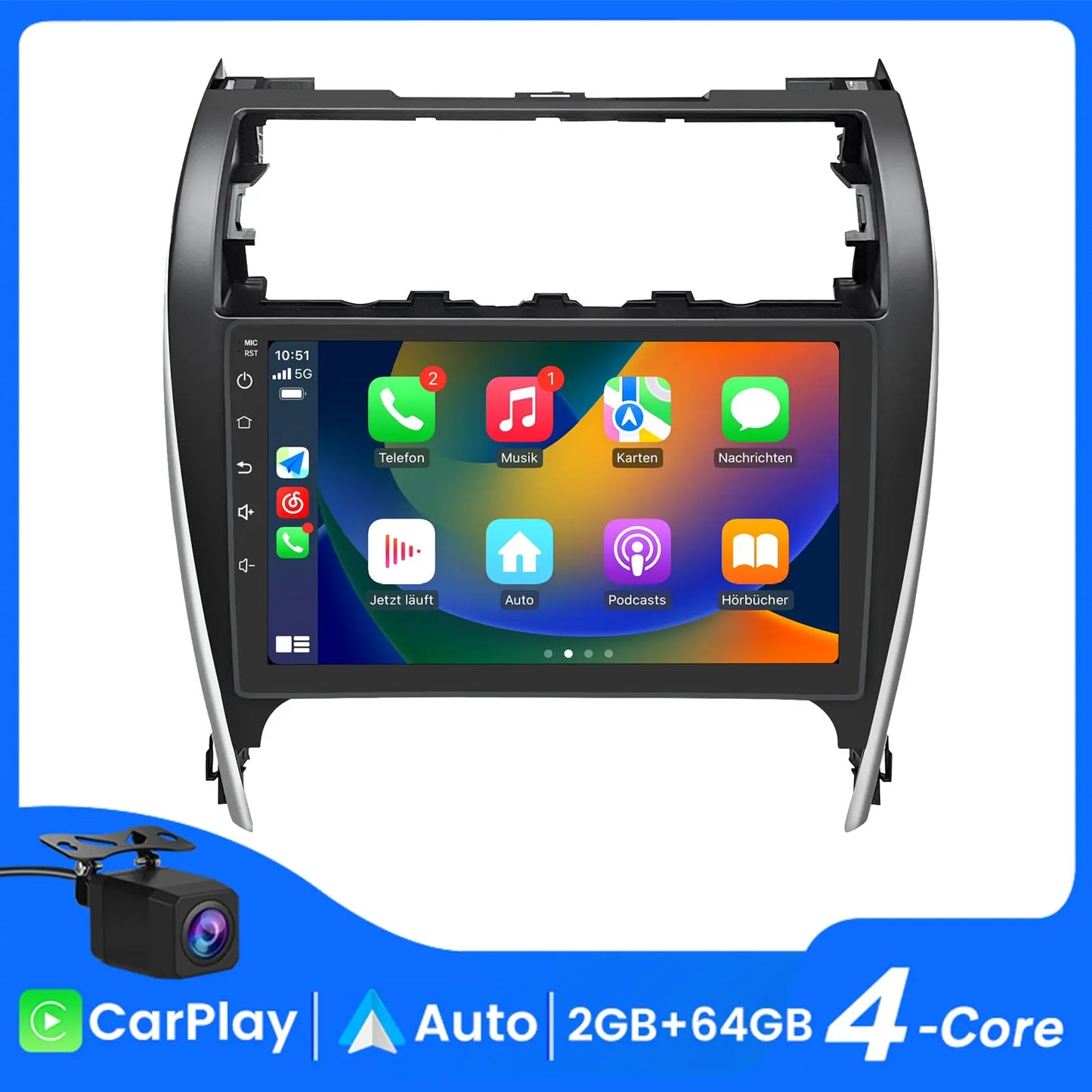 AWESAFE Android 13 Car Radio Stereo for Toyota Camry 2012-2015 with Built-in Wireless Apple CarPlay & Android Auto AWESAFE