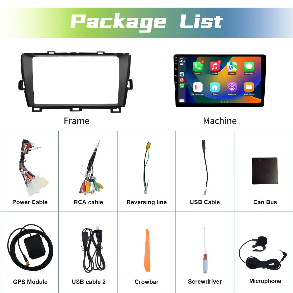 AWESAFE Android 13 Car Radio Stereo for Toyota Prius 2009-2016 with Built-in Wireless Apple CarPlay & Android Auto AWESAFE