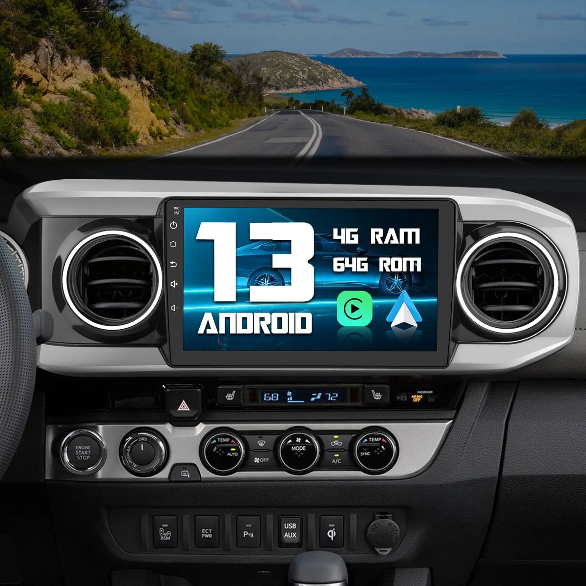 AWESAFE Android 15 Car Radio Stereo for Toyota Tacoma 2016-2021with Built-in Wireless Apple CarPlay & Android Auto AWESAFE