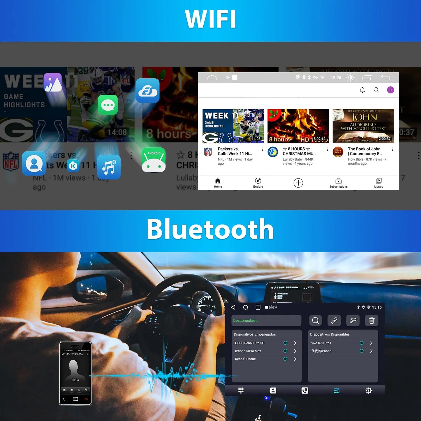 AWESAFE Android 13 Radio de Coche 9 Pulgadas 2GB+64GB con Bluetooth/GPS, CarPlay Inalámbrico y Android Auto para Mazda 6 Ultra 2008-2015 AWESAFE