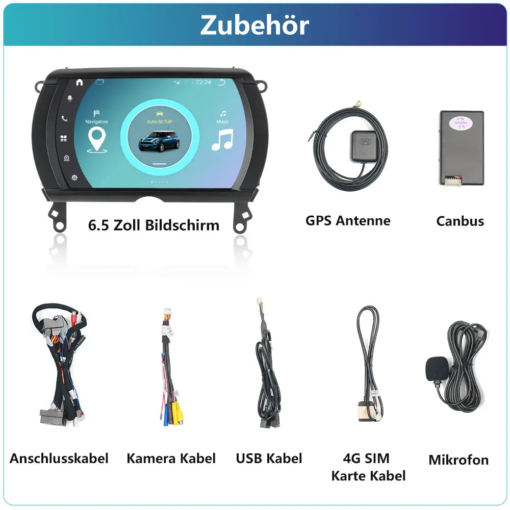 AWESAFE Android 14 Autoradio 7'' Bildschirm für BMW MINI 2014-2017 mit NBT System, Wired Carplay und Android Auto,Behalten Sie den originalen Lichtring und den originalen Autohalter AWESAFE SHOP