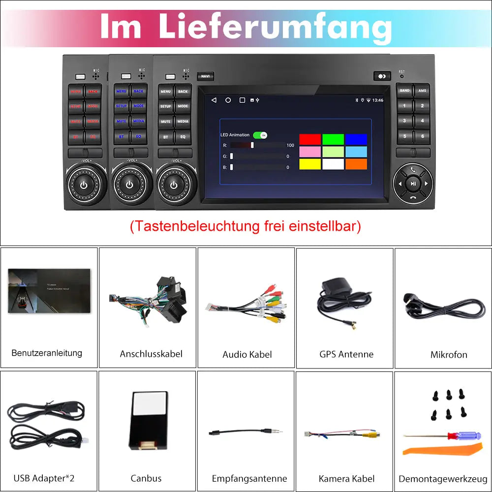 AWESAFE Android Autoradio 9-Zoll Touchscreen 2+32GB für Mercedes-Benz A-Klasse, B-Klasse, Viano, Vito, Sprinter mit Bluetooth, DSP, CarPlay & Android Auto AWESAFE