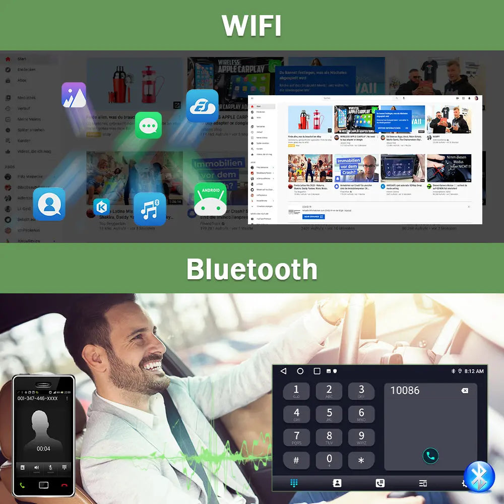 AWESAFE Autoradio 9'' Android 13 4G 6+128Go avec Bluetooth/DSP/GPS/Android Auto & CarPlay sans fil - pour Peugeot 307 SW CC 2002-2013 AWESAFE