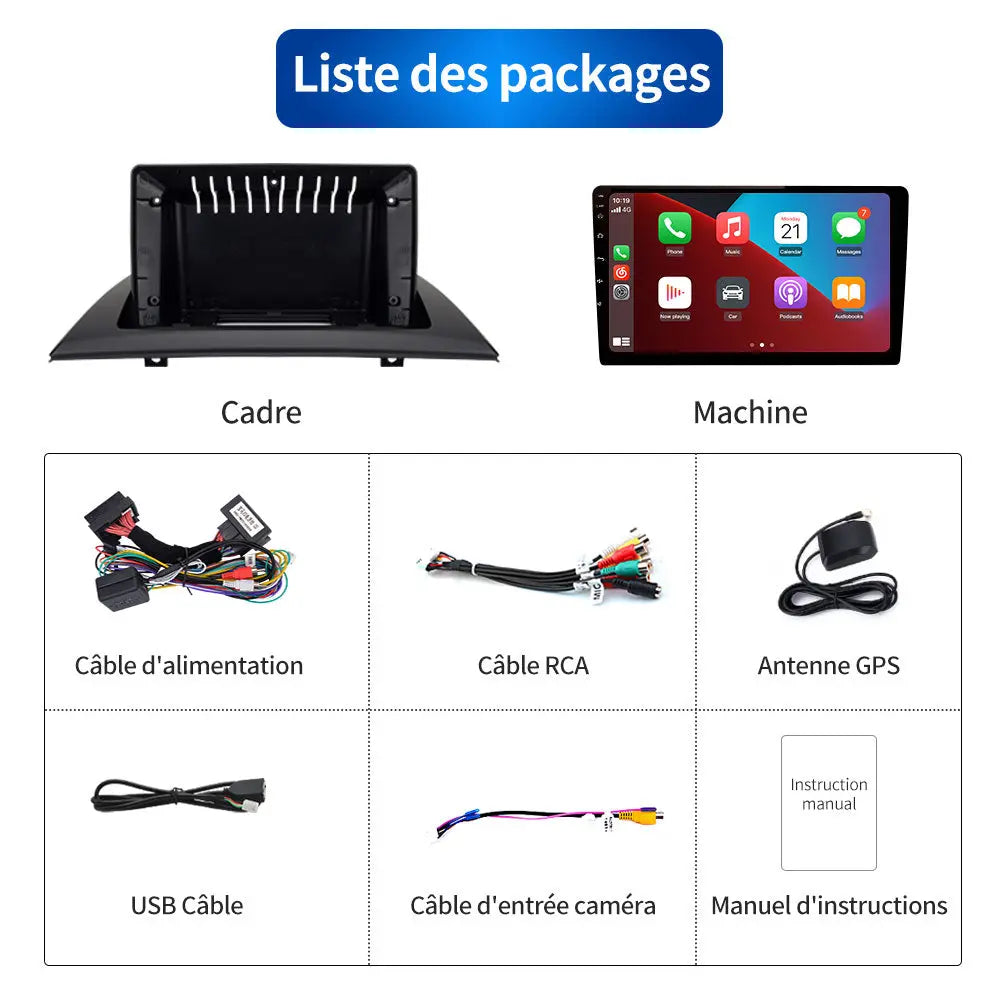 AWESAFE Autoradio Android 12 avec Carplay, Android Auto, Bluetooth, WiFi, FM, RDS | Écran 9 Pouces | 2G+32G | Compatible avec la Commande au Volant d'origine pour BMW X3 E83 2004-2012 AWESAFE