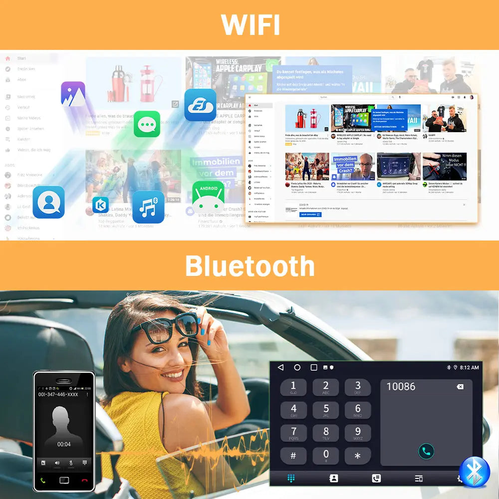 AWESAFE Autoradio Android 13 10,1 pouces tactile 2+64 Go pour Peugeot 307 SW CC 2002-2013 avec Bluetooth GPS Android Auto et Carplay sans fil AWESAFE