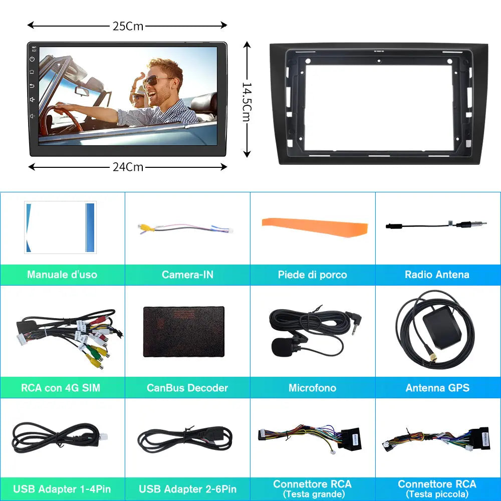 AWESAFE Autoradio Android 13 6+128GB con Schermo Touchscreen HD 9 Pollici - Per VW Golf 6 2008-2016 - GPS/Bluetooth/WiFi/4G con CarPlay e Android Auto AWESAFE