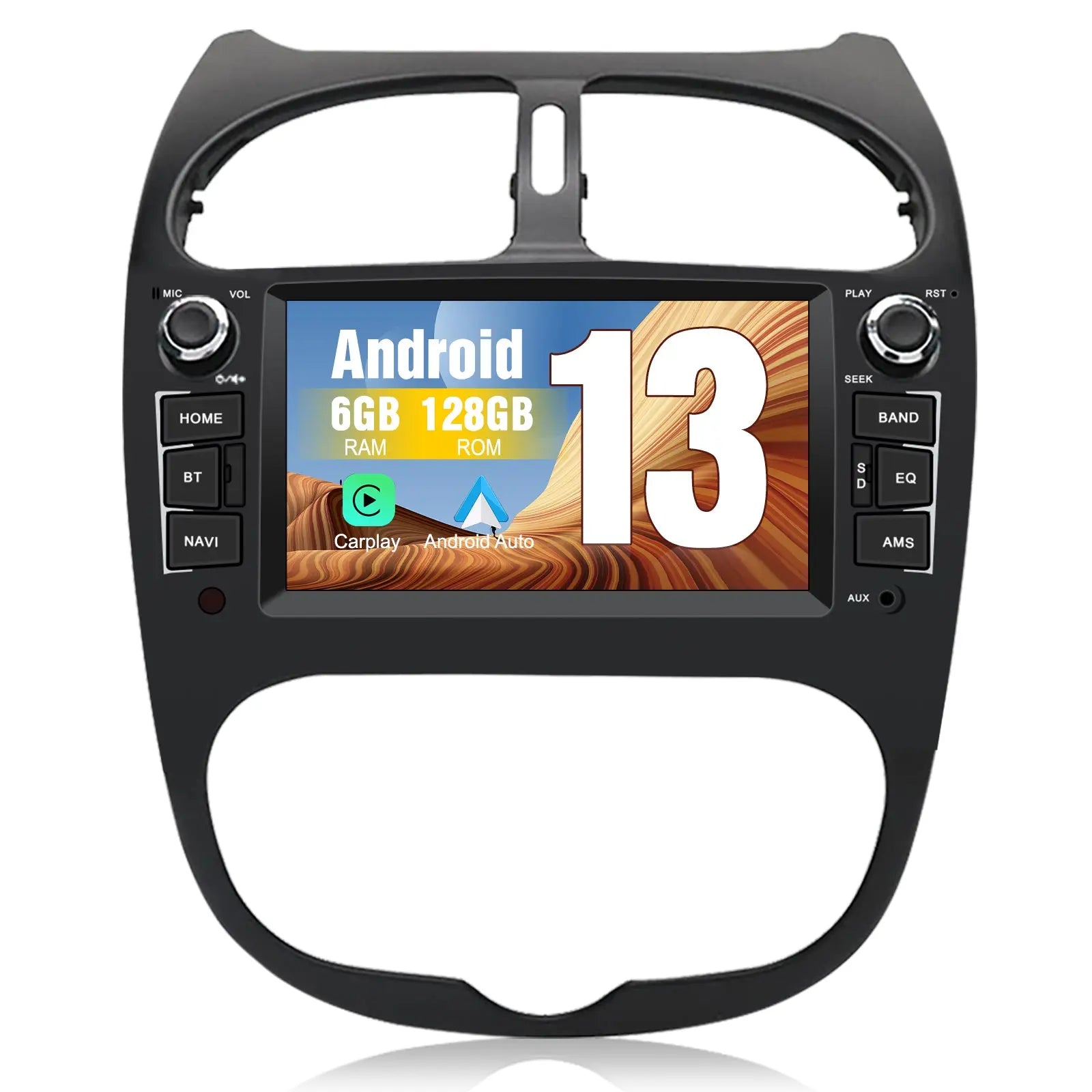 Autoradio Android 13 Per Peugeot 206/C2 - 7 Pollici, CarPlay Wireless, GPS, Retro Camera - Foto 4