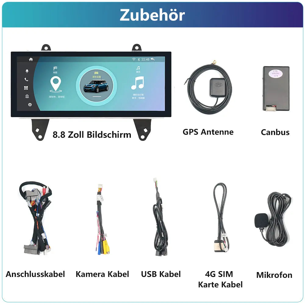 AWESAFE Autoradio Android 14 8.8'' Bildschirmfiir BMW MINI 2014-2017 mit NBT System 8GB+168GB 8 Core, Behalten Sie den originalen Lichtring und den originalen Autohalter AWESAFE