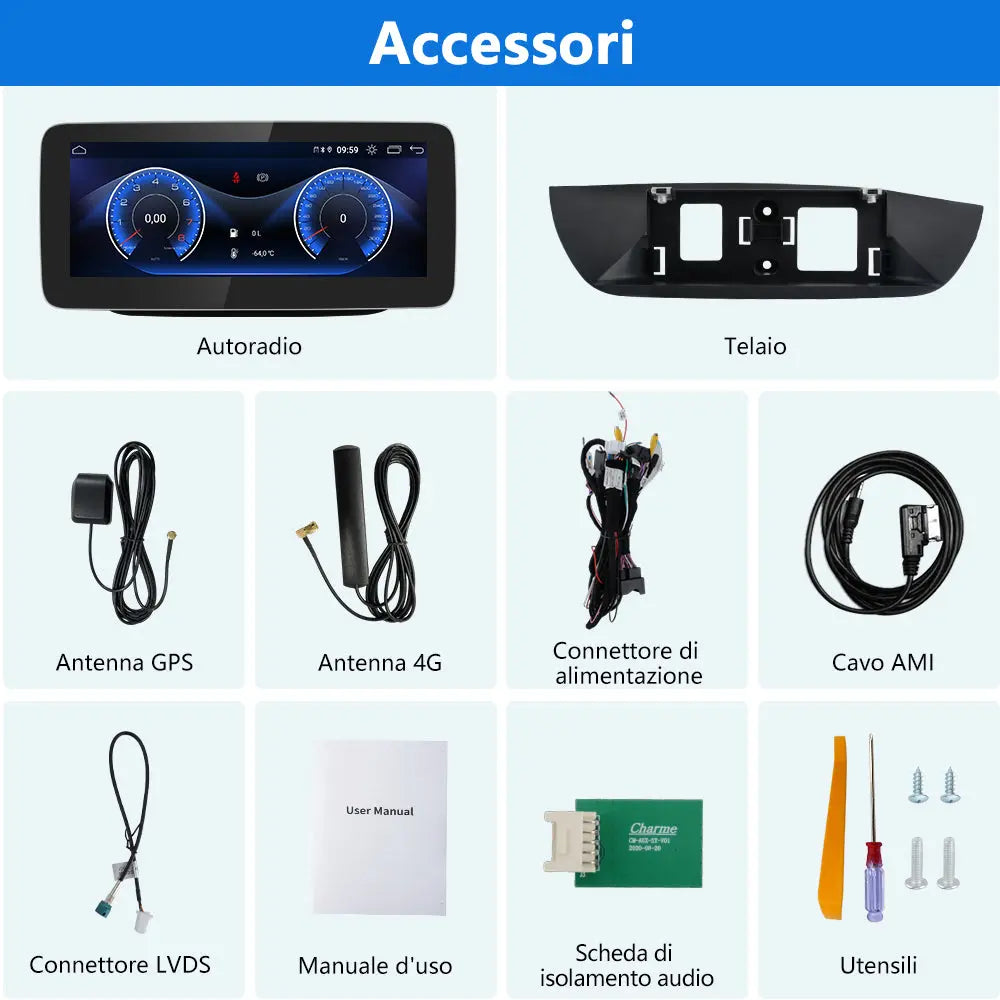 AWESAFE Autoradio Android con Chipset Qualcomm 8 Core 4+64GB - Touchscreen 10,25 Pollici - Per Benz Class B W245/246 2011-2014(NTG4.5) - GPS/Bluetooth/DSP/4G con CarPlay Wireless e Android Auto AWESAFE