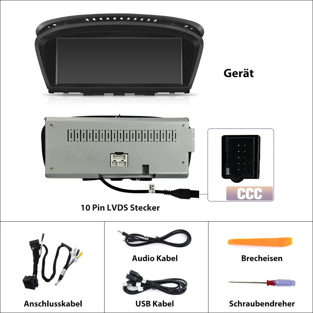 AWESAFE Autoradio mit Bluetooth, Android Auto & CarPlay für BMW 3er 2003-2010 & 5er 2005-2008 (nur für CCC-System) AWESAFE
