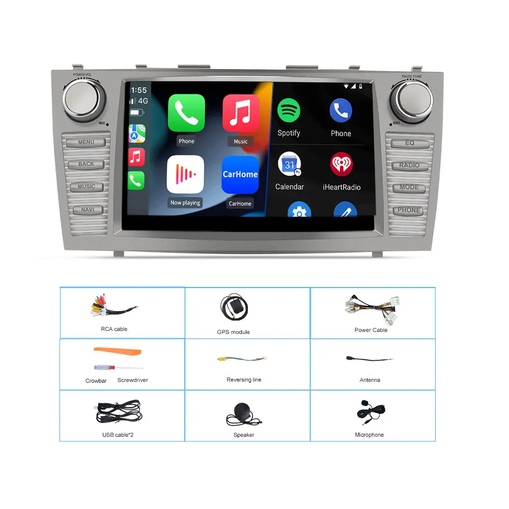 AWESAFE Car Radio Bluetooth Compatible for Toyota Camry 2007-2011,9 Inch IPS HD Touch Screen Wireless CarPlay Android Auto/GPS FM/SWC Bluetooth Backup Camera AWESAFE