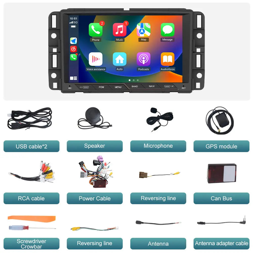 AWESAFE Car Radio Stereo 8 inch Touch Screen with Type interface for Chevy Silverado GMC Sierra Yukon Buick Android 13 with Wireless CarPlay & Android Auto AWESAFE SHOP