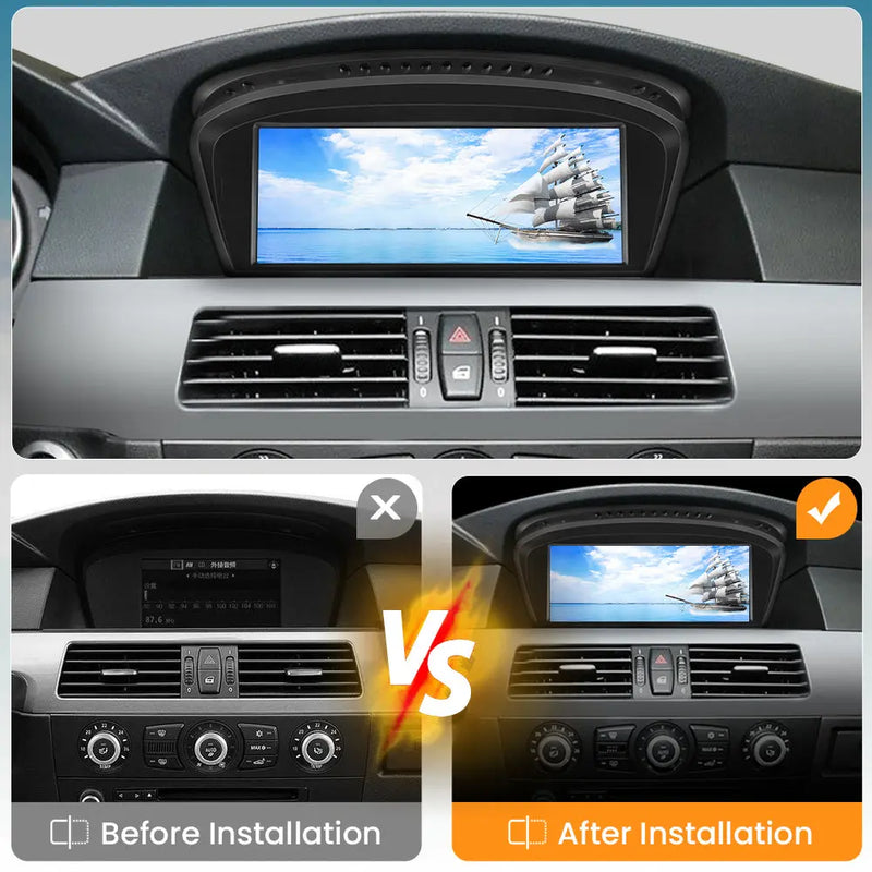 AWESAFE Car Radio Stereo Android for BMW 3 5 Series E60 E90 E93 8.8inch Screen Upgrade with Carplay Andriod Auto 2004-2008 CCC System with Backup Camera AWESAFE