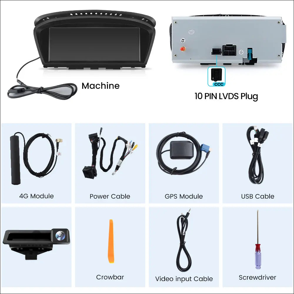 AWESAFE Car Radio Stereo Android for BMW 3 5 Series E60 E90 E93 8.8inch Screen Upgrade with Carplay Andriod Auto 2004-2008 CCC System with Backup Camera AWESAFE